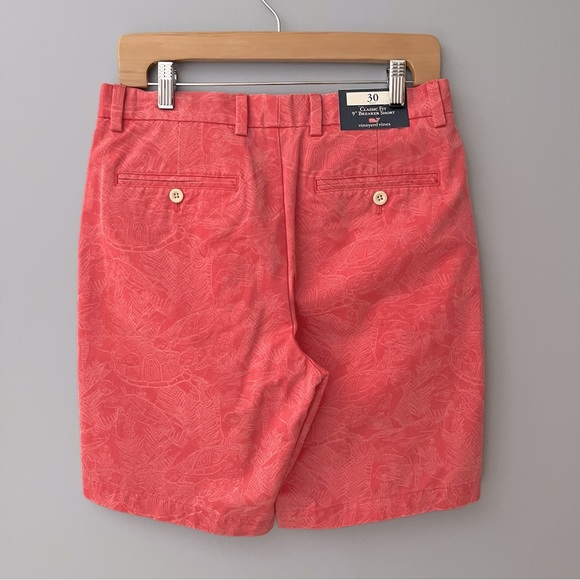 Vineyard Vines 9 Inch Breaker Shorts - Jetty Red Turtle Print - Picture 3 of 7